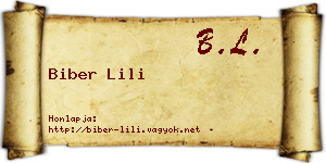 Biber Lili névjegykártya